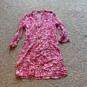 Lilly Pulitzer Pink Swirl Button-Front Shift Dress